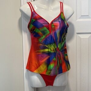 NWOT - Sunflair ® 2-PC Red Tankini Set - Sz 8 D-Cup (38) /Sz 14 Bottom (44)*